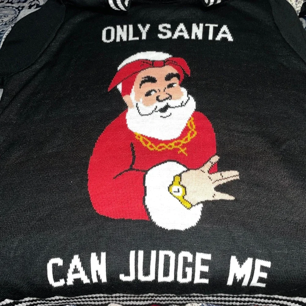 Tipsy Elves Santa‎ Clause 2Pac Graphic Knit Sweater XXL Christmas Ugly Sweater